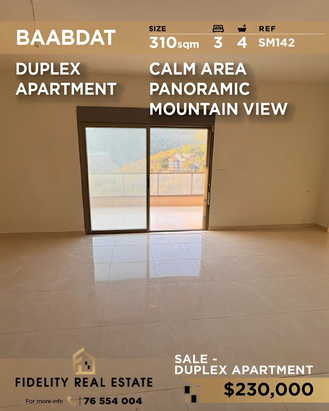 Duplex for sale in Baabdat, Lebanon - 3 bed, 4 bath