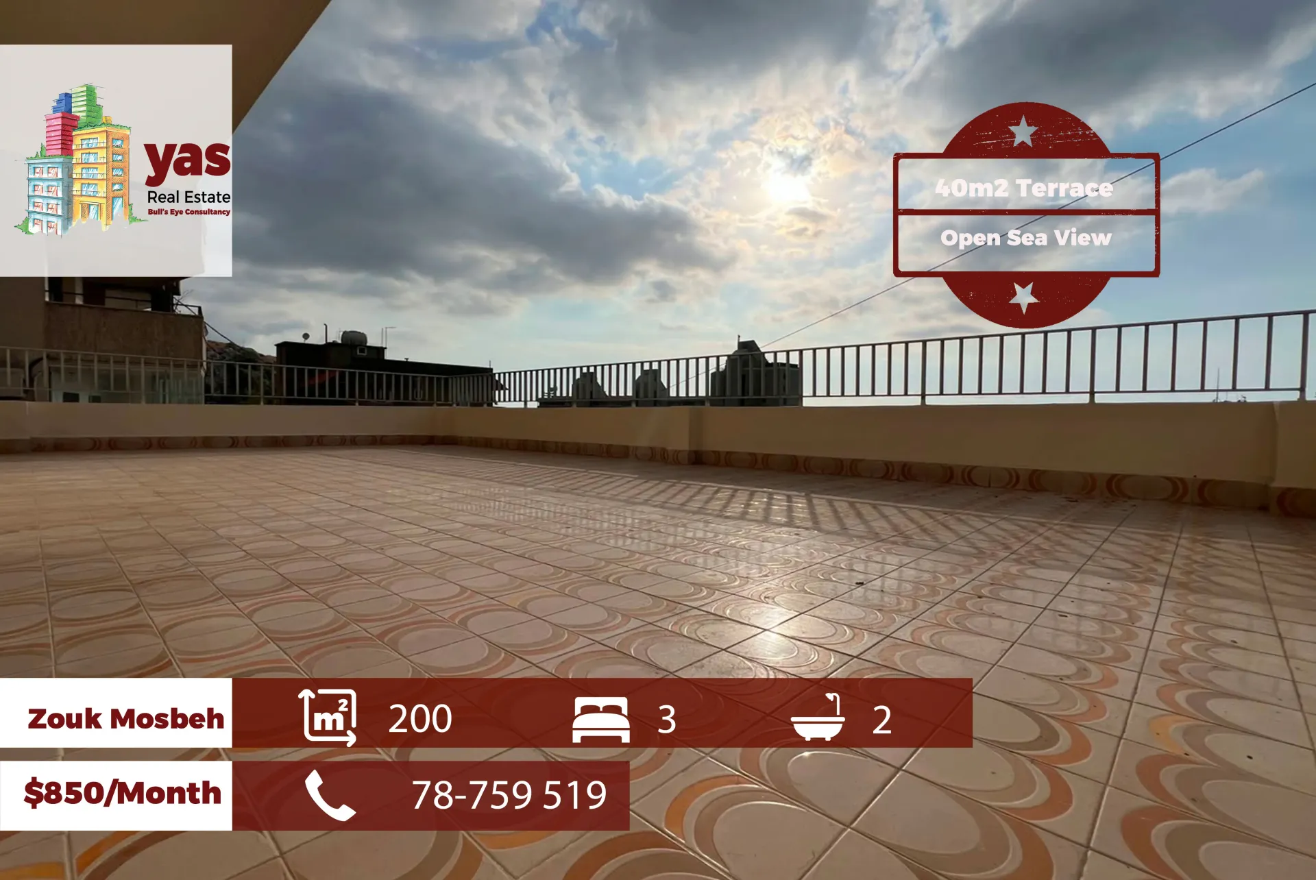 Apartment for Rent in Zouk Mosbeh - 3 bed, 2 bath