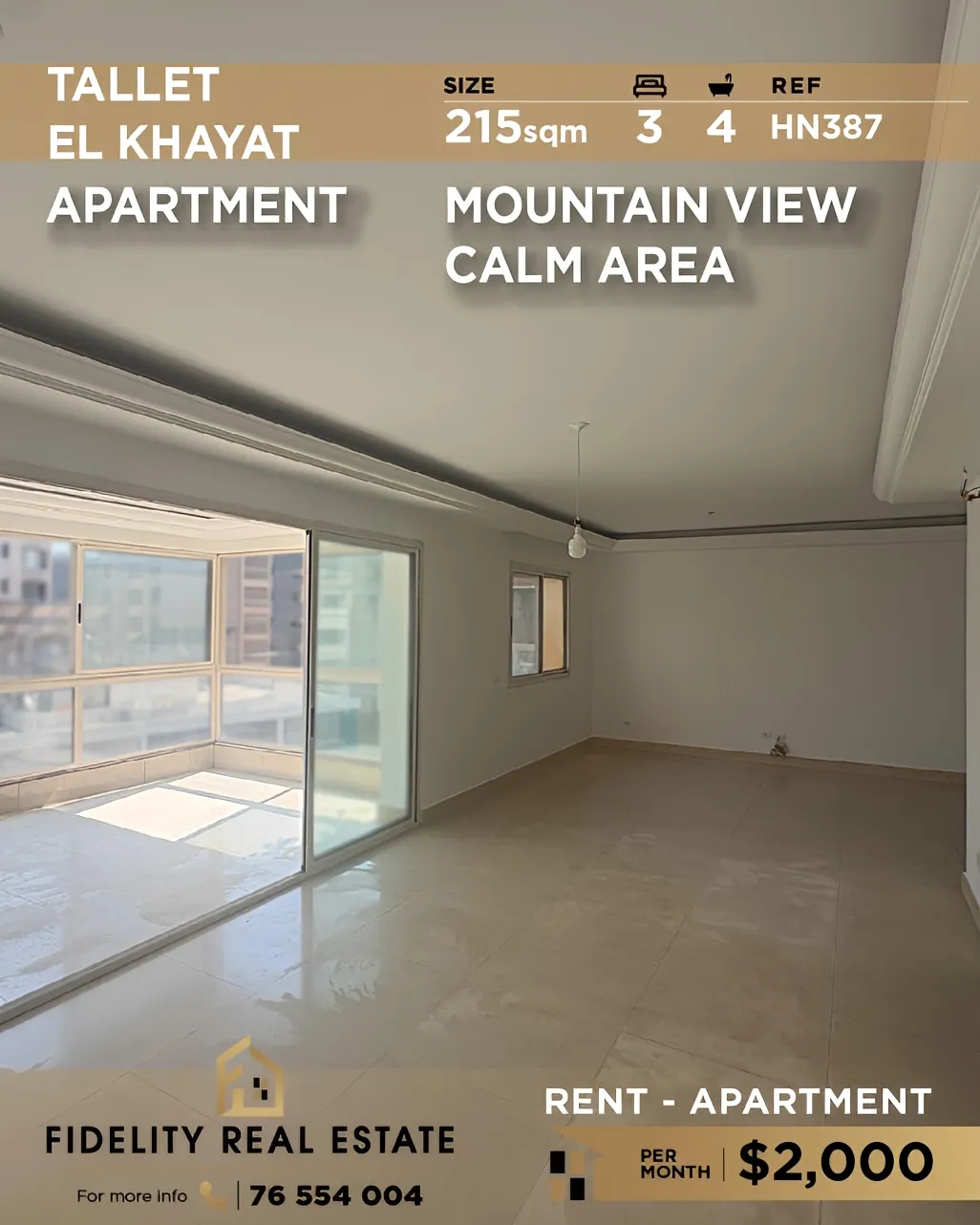 Apartment for rent in Tallet Khayat, Beirut, Lebanon