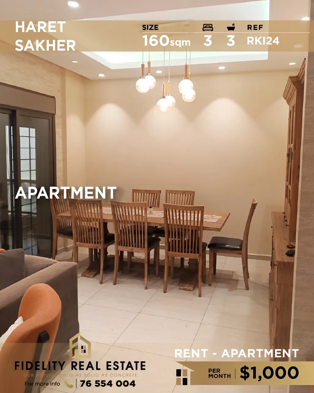 Apartment for rent in Haret Sakher, Lebanon - 3 bed, 3 bath