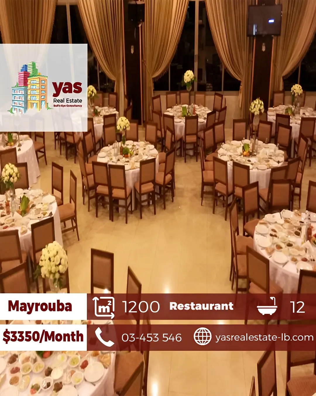 Restaurant for rent in Mayrouba