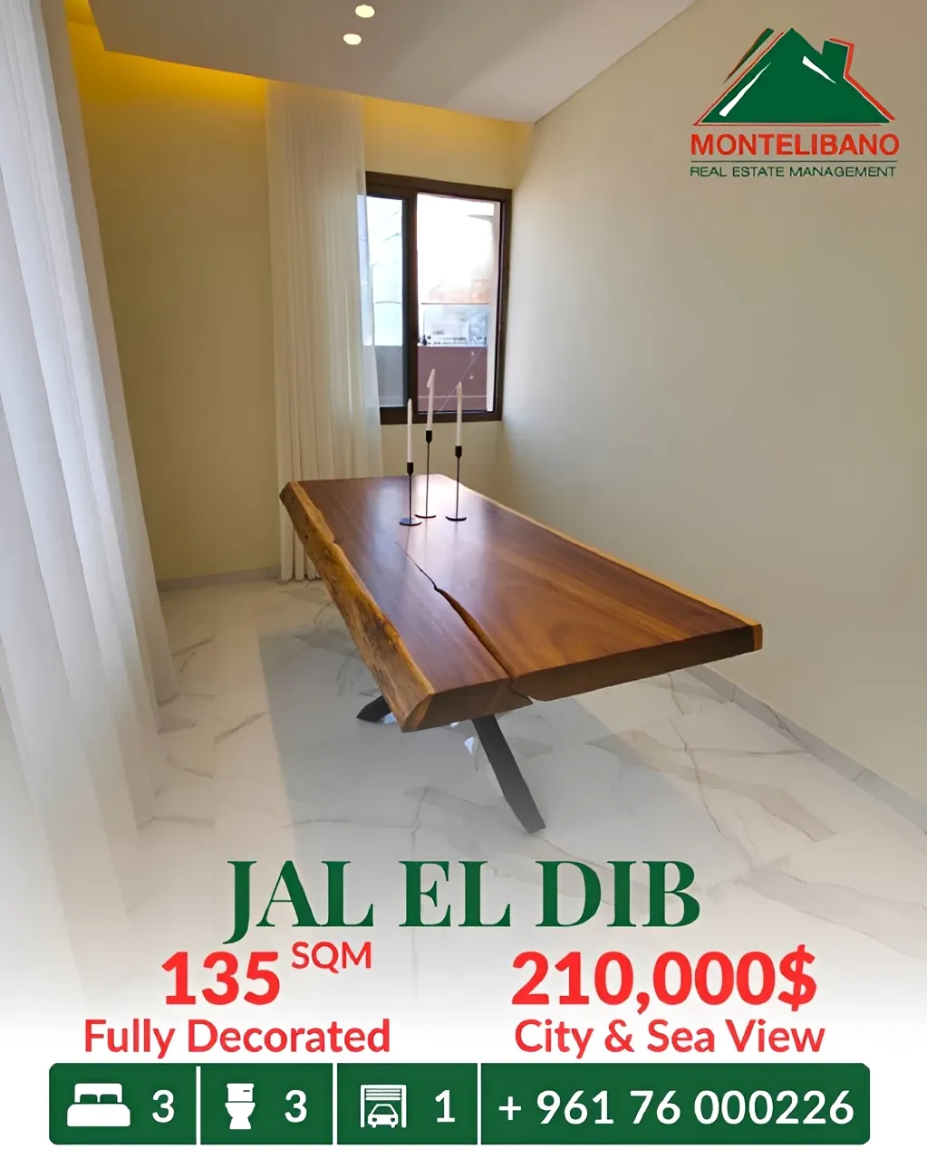 Apartment for sale in Jal El Dib