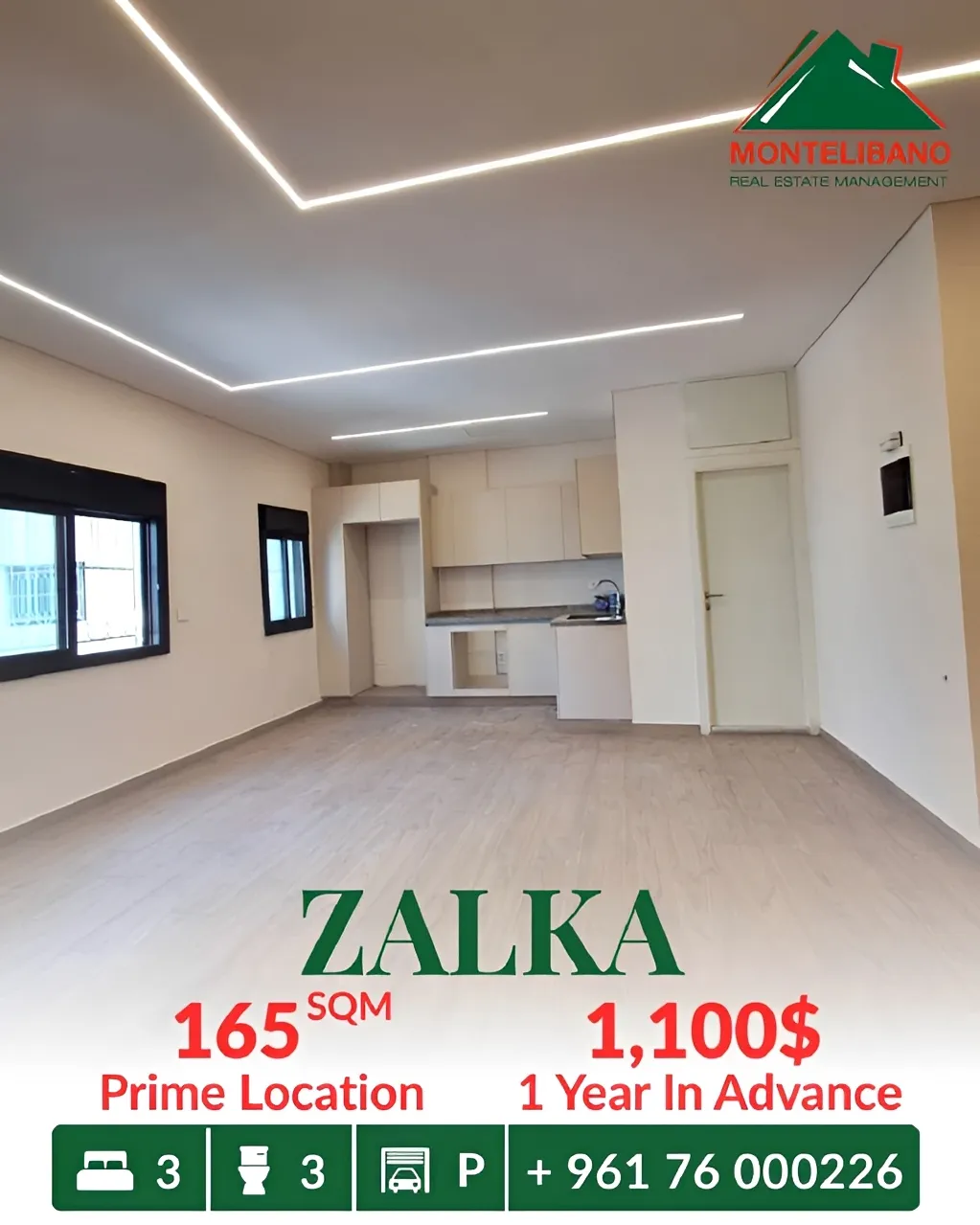 Apartment for rent in Zalqa, Lebanon - 3 bed, 3 bath