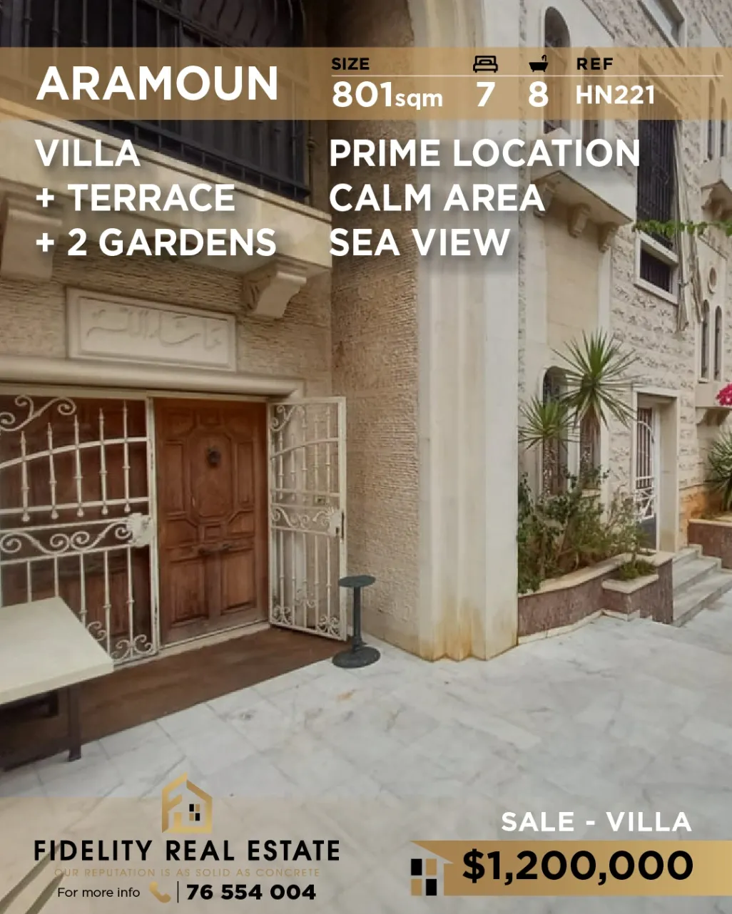 Villa for sale in Aaramoun, Lebanon