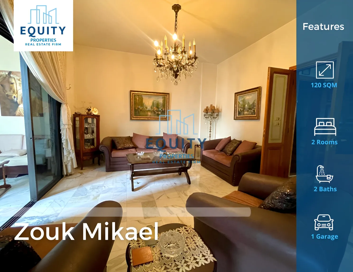 Apartment for rent in Zouk Mikael, Lebanon - 2 bed, 2 bath