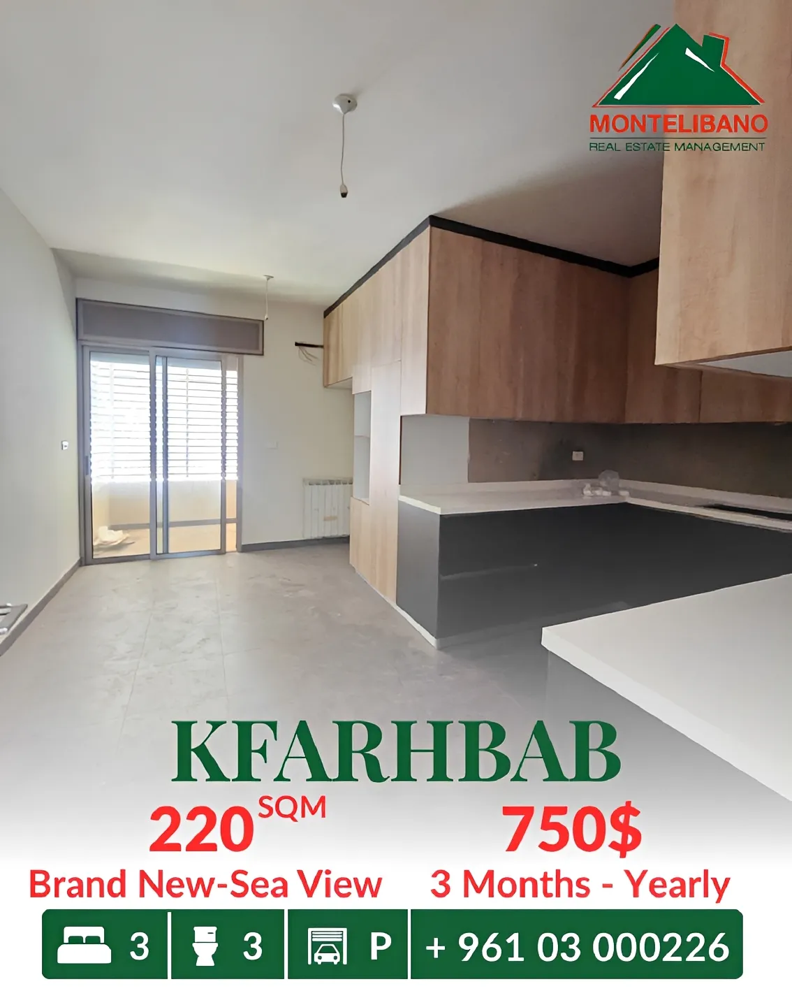 Apartment for rent in Kfar Hbab, Lebanon