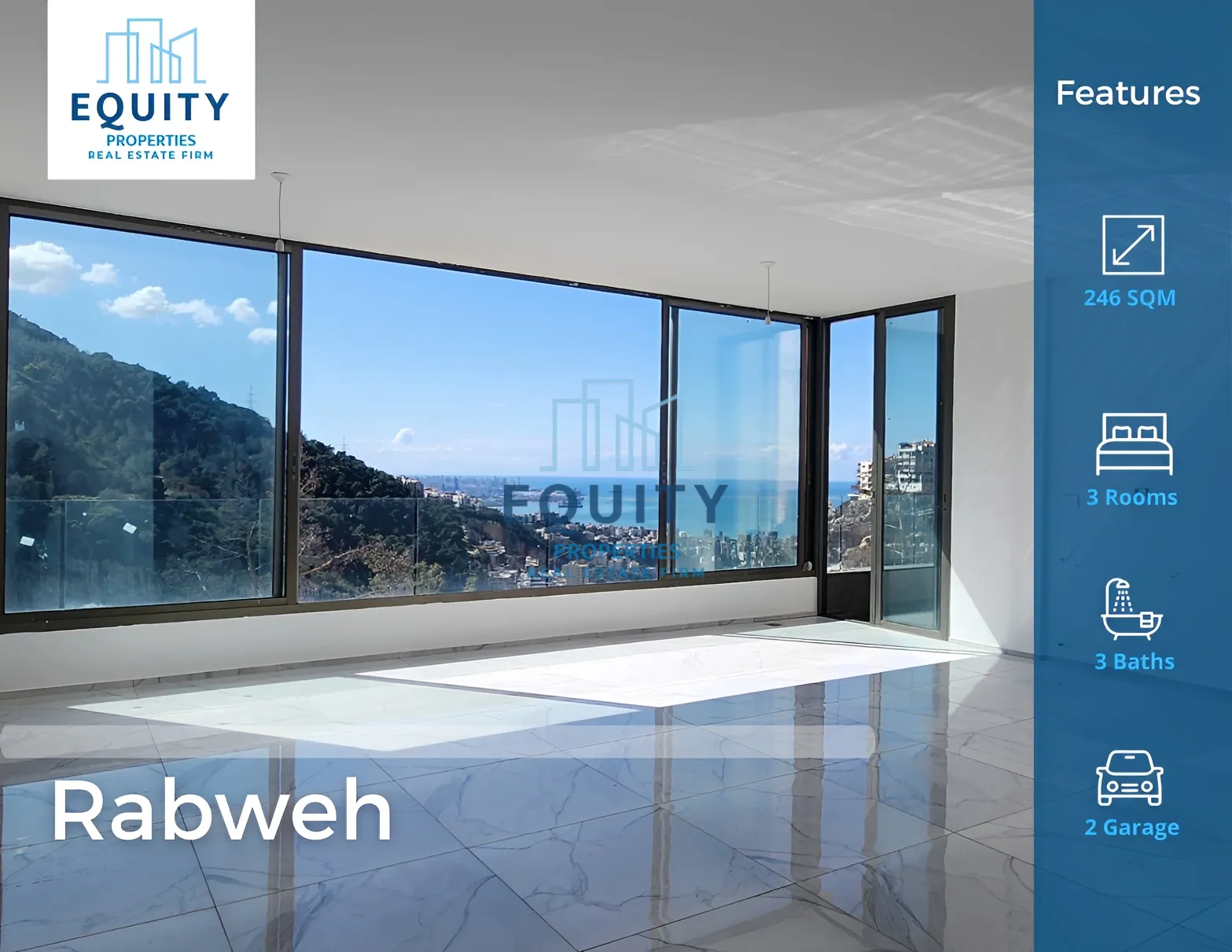 Apartment for sale in Rabweh, Metn, Lebanon - 3 bed, 3 bath
