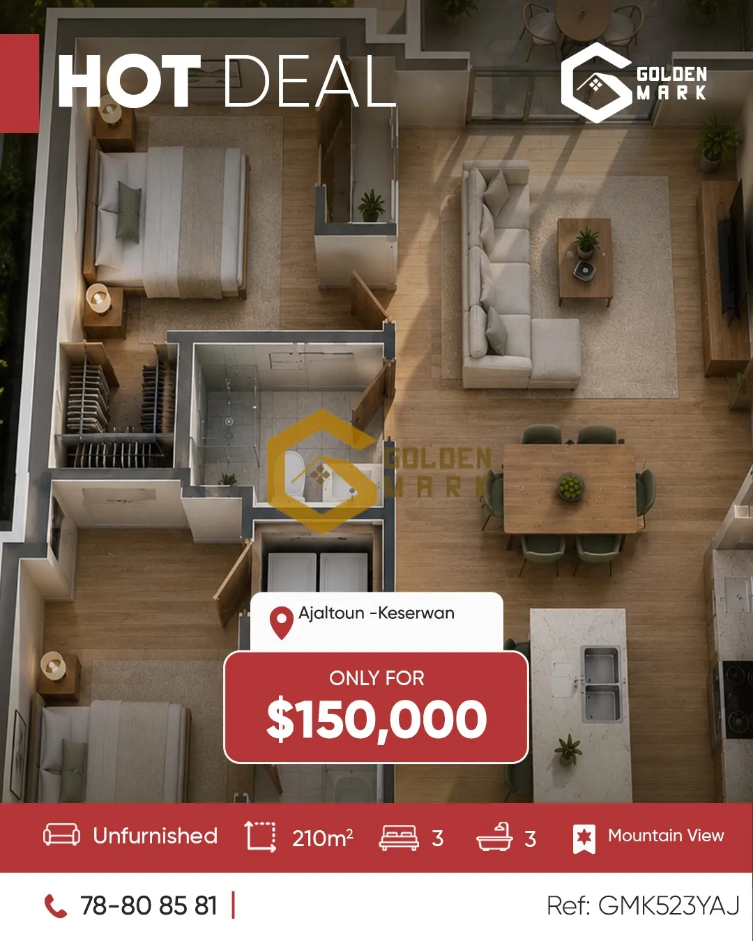 Apartment for Sale in Ajaltoun