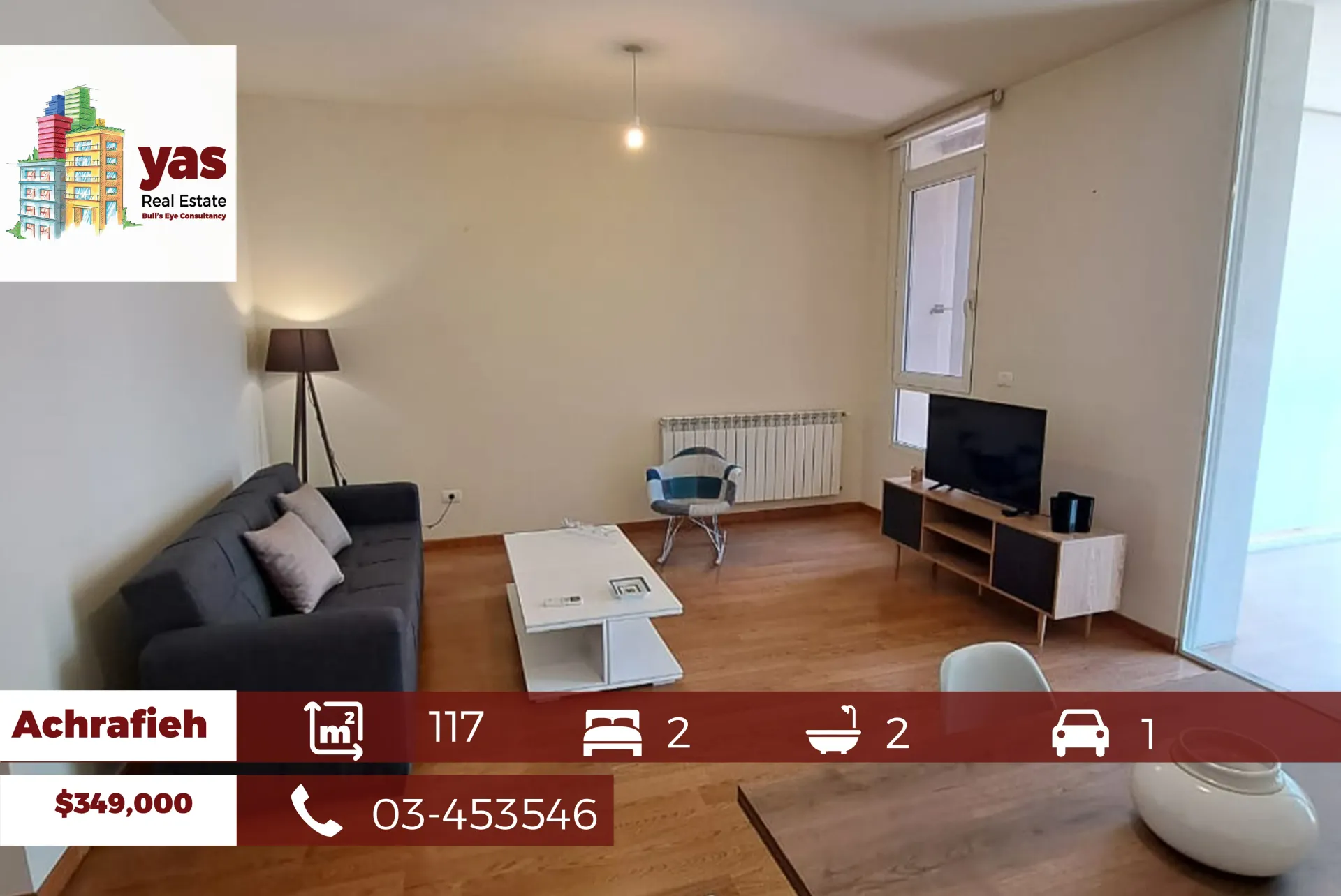 Apartment for Sale in Achrafieh - 2 bed, 2 bath