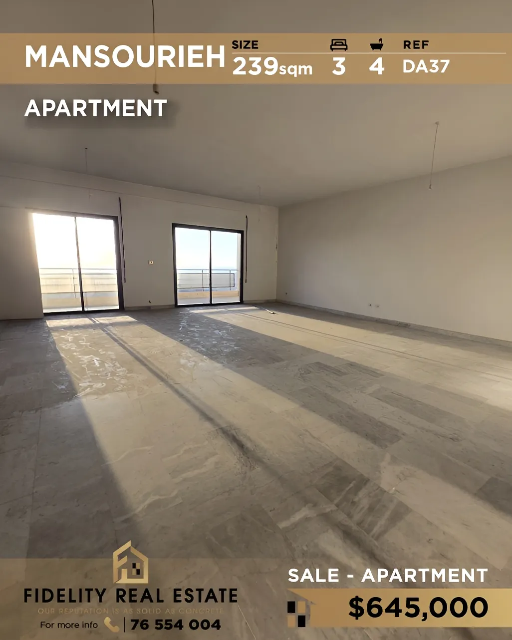 Apartment for sale in Mansourieh, Lebanon - 3 bed, 4 bath