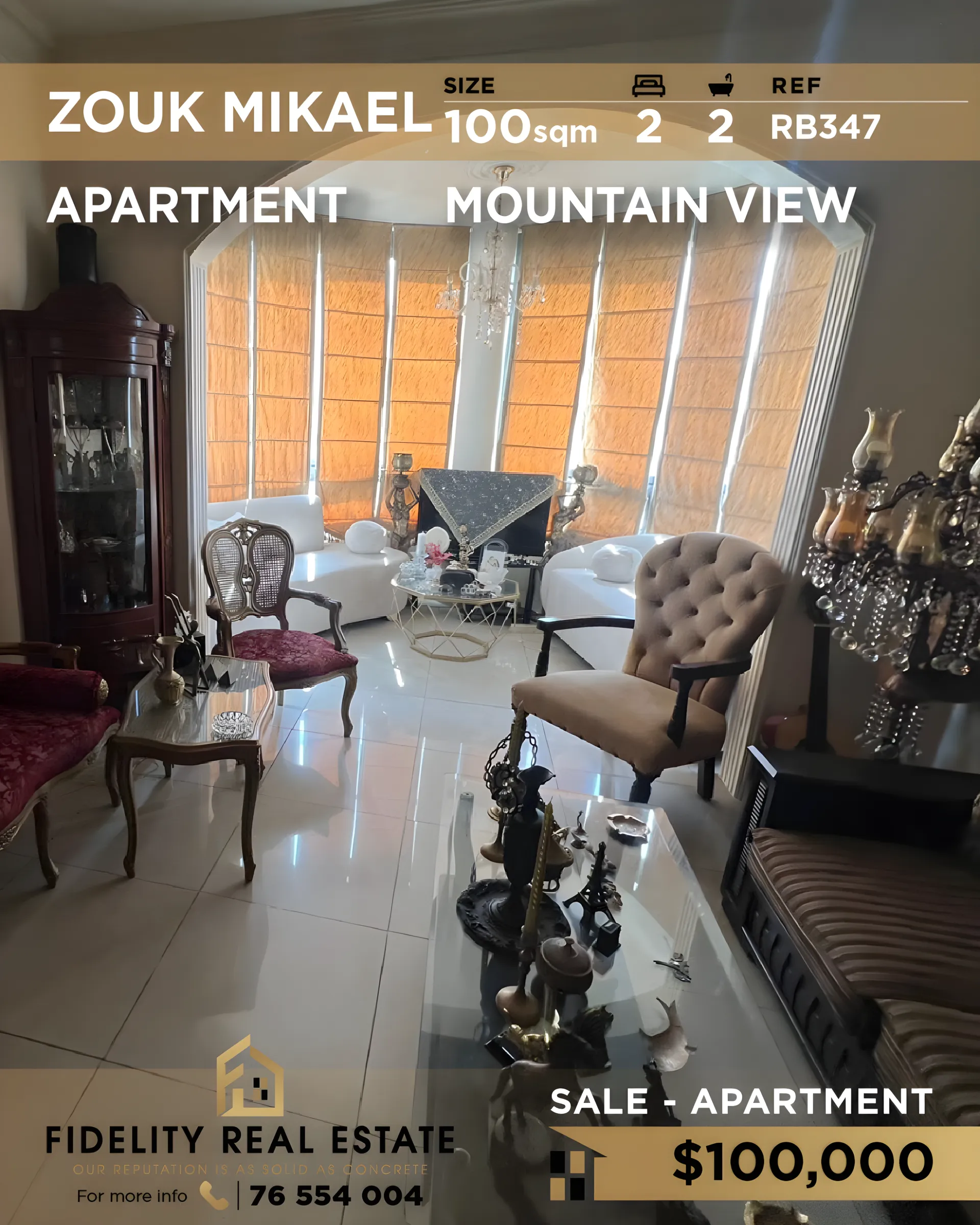Apartment for sale in Zouk Mikael, Lebanon - 2 bed, 2 bath