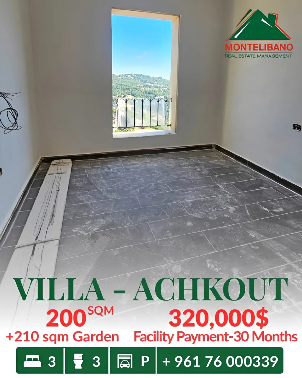 Villa for sale in Ashqout, Lebanon