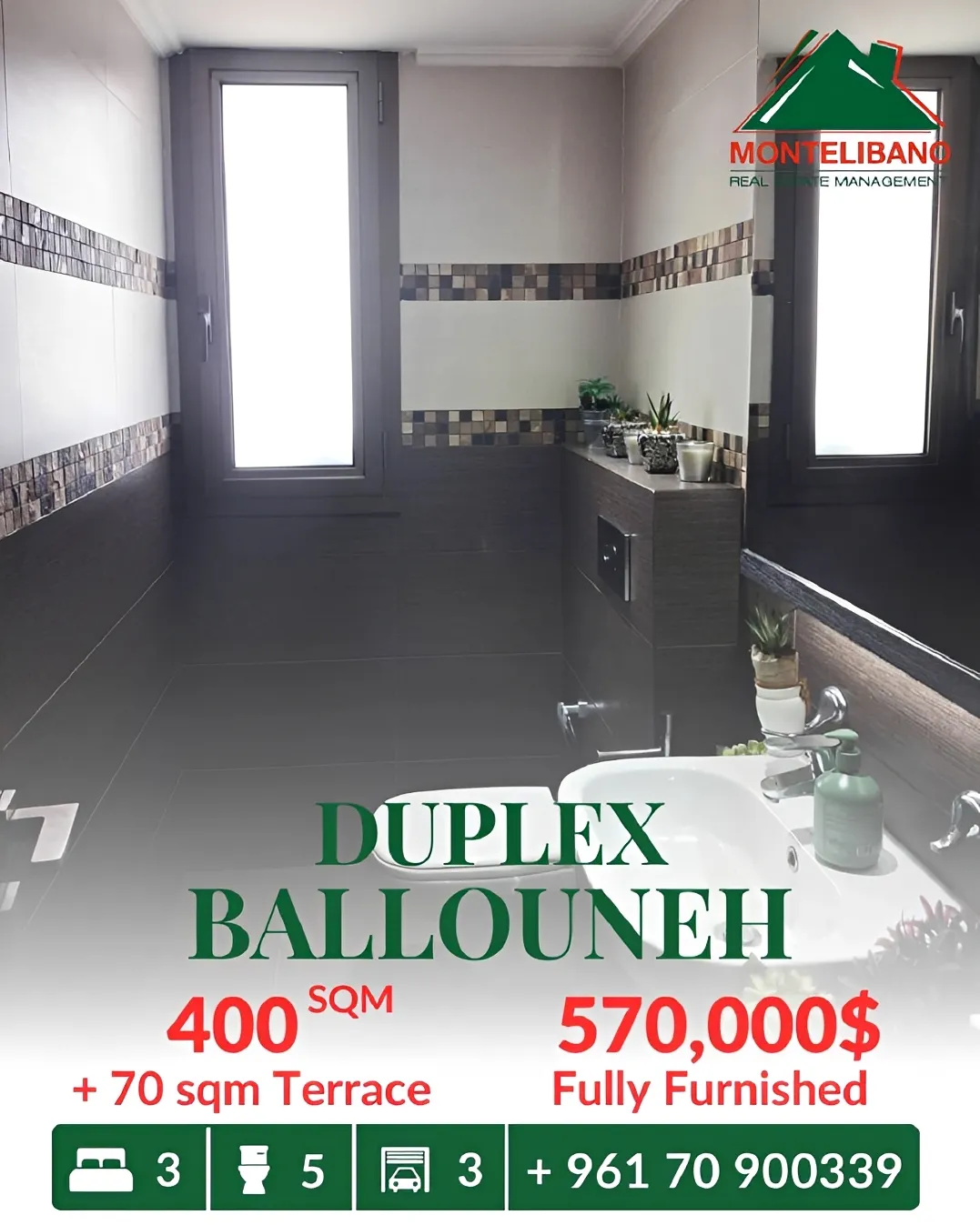 Duplex for sale in Ballouneh, Lebanon