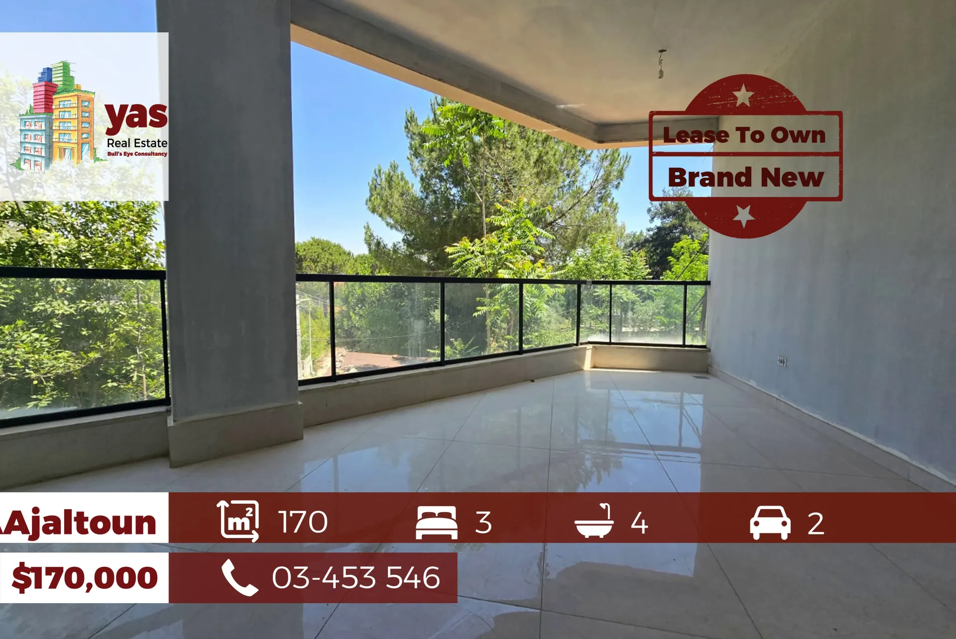 Apartment for Sale in Ajaltoun