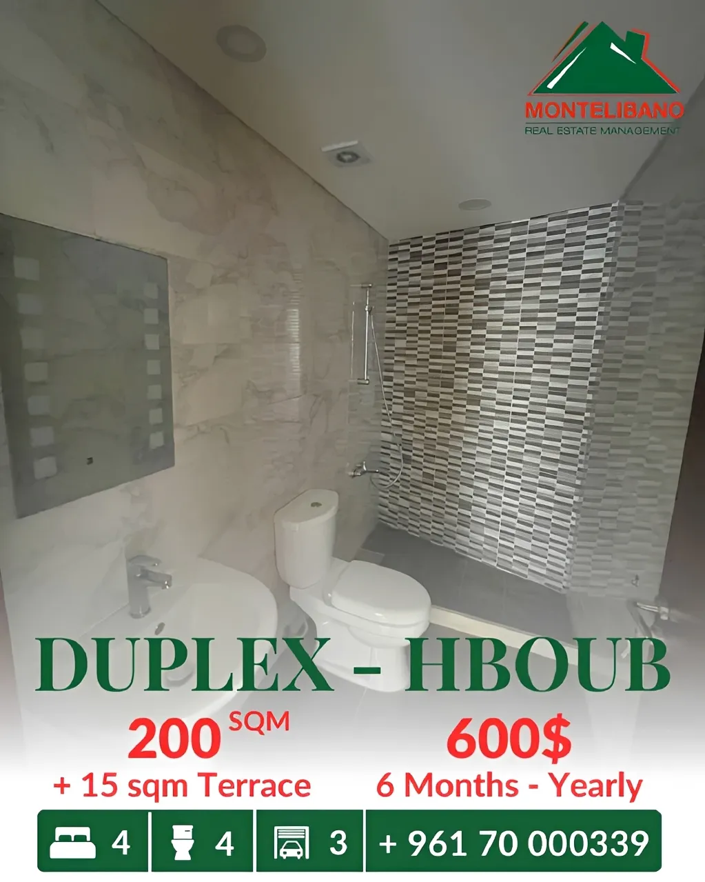Apartment for rent in Habboub, Lebanon