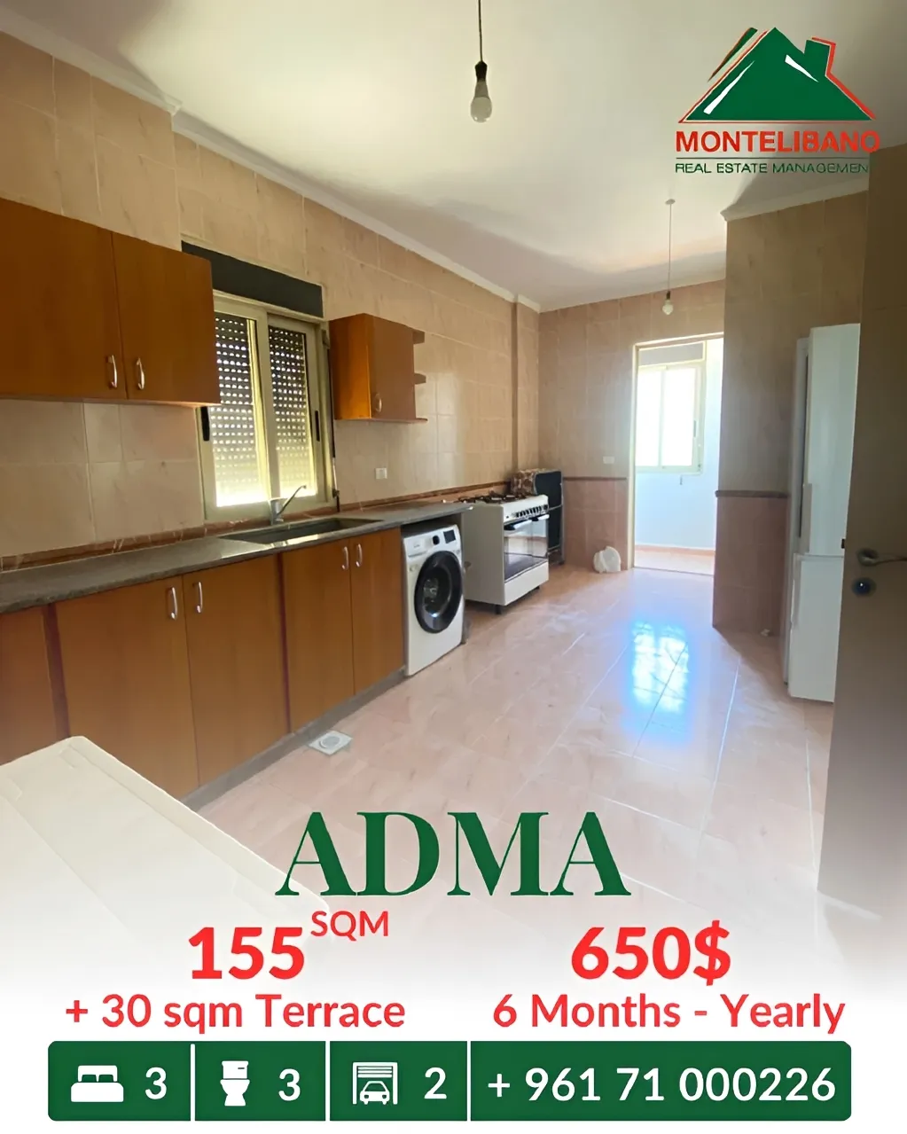 Apartment for rent in Adma w Dafnah, Lebanon