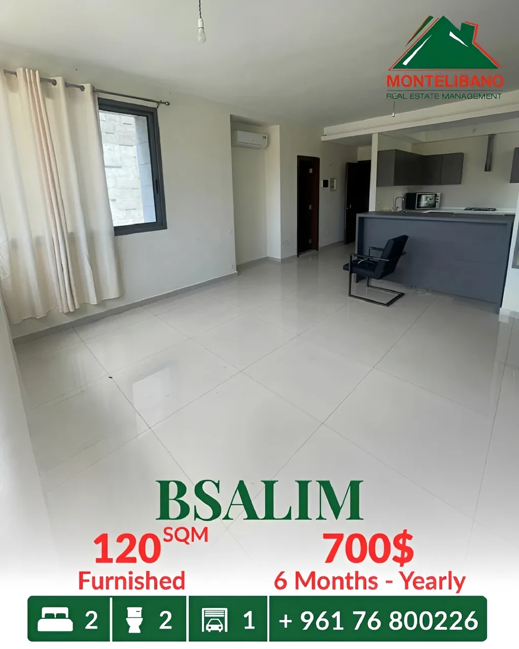 Apartment for rent in Bsalim