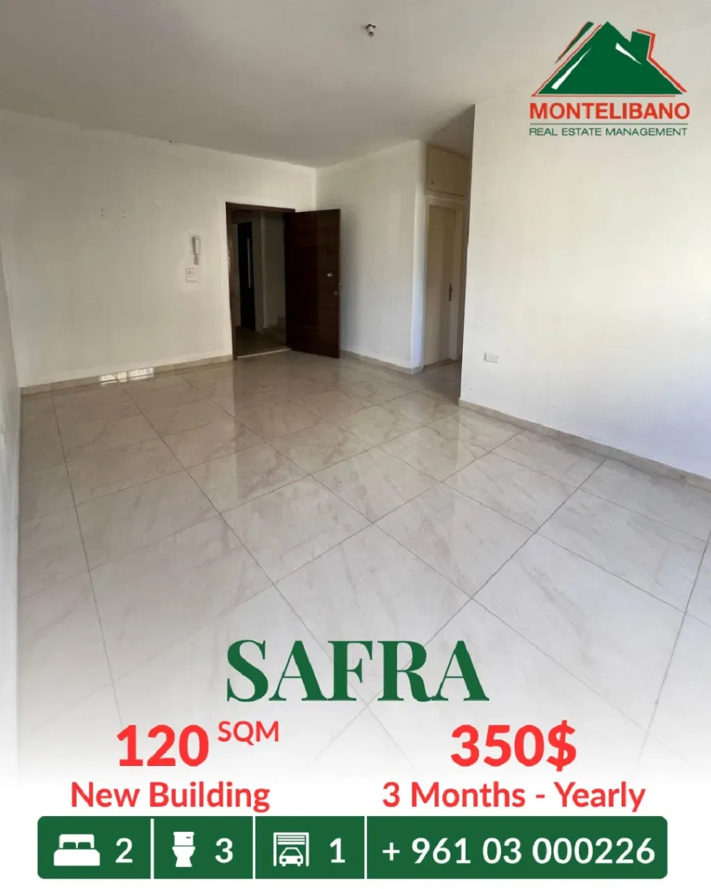 Apartment for rent in Safra, Lebanon