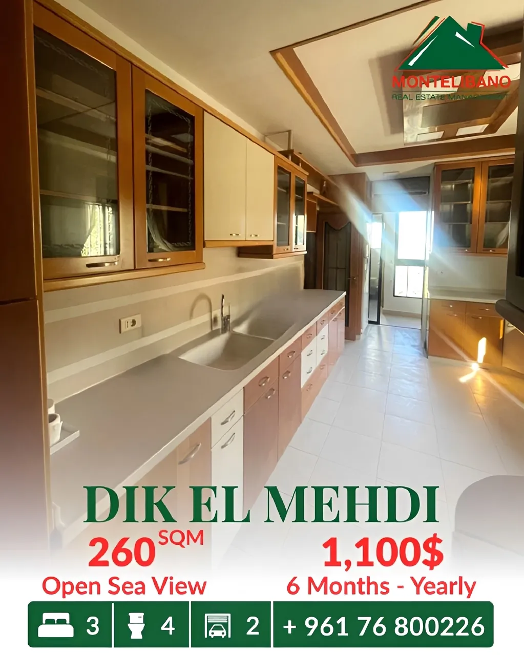 Apartment for rent in Dik El Mehdi