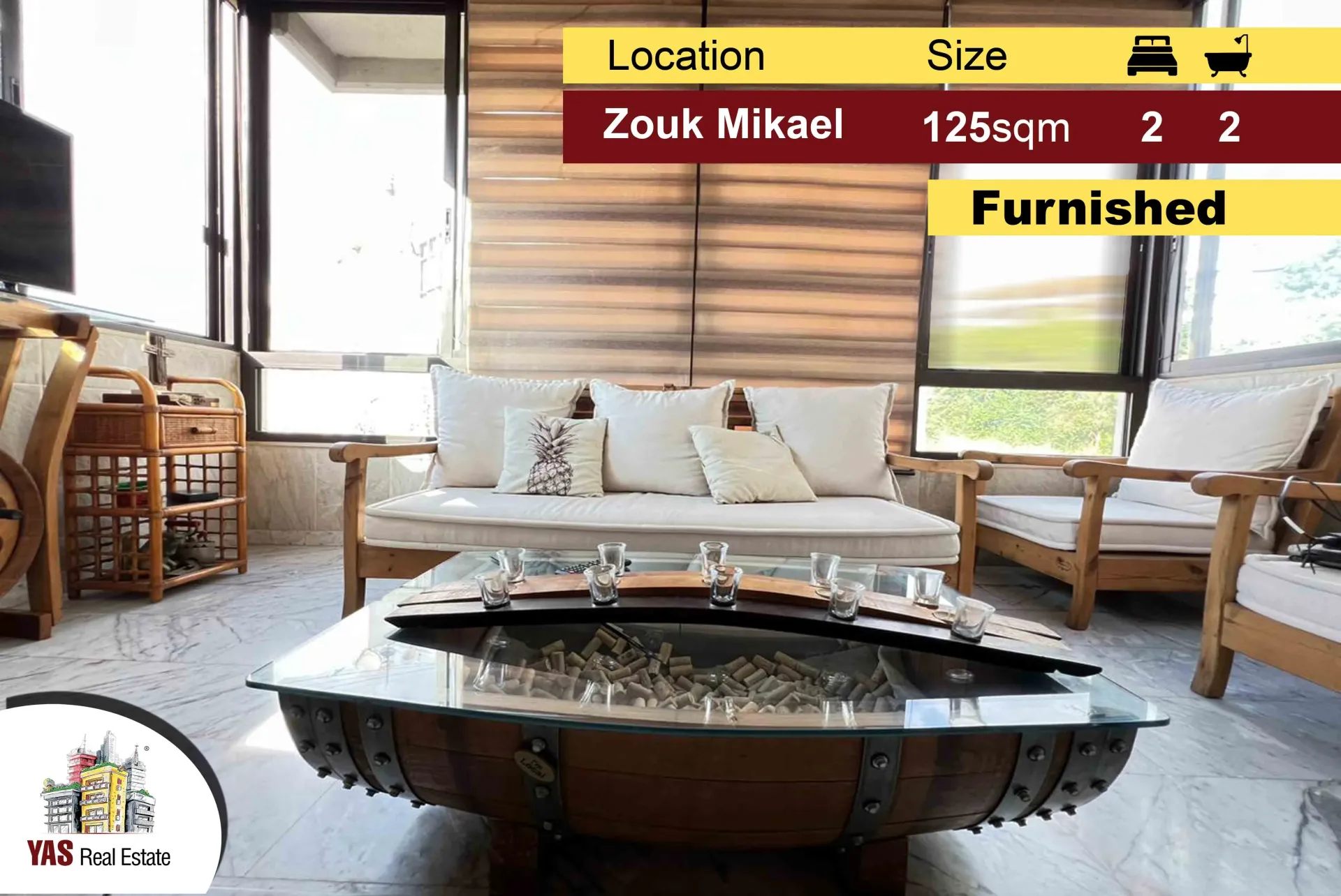 Apartment for Sale in Zouk Mikael - 2 bed, 2 bath