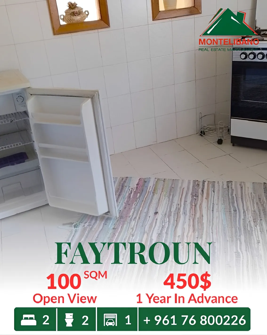Apartment for rent in Faitroun, Lebanon