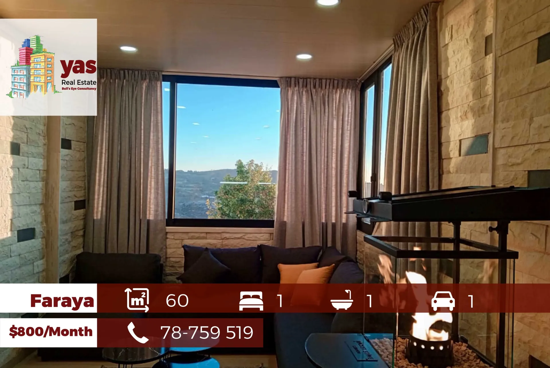 Chalet for rent in Faraya - 1 bed, 1 bath