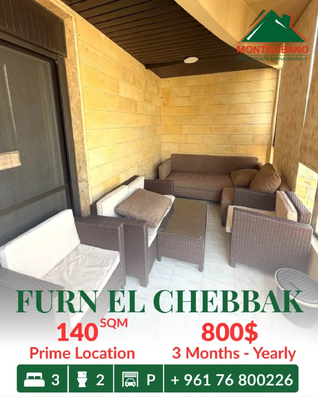Apartment for rent in Forn El Chebbak, Lebanon