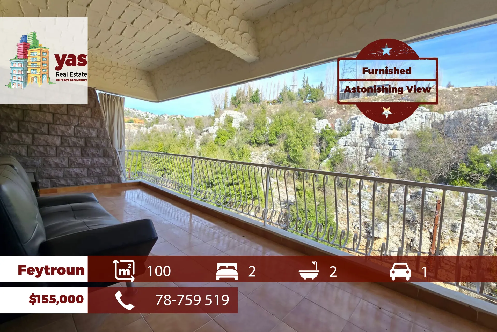 Apartment for Sale in Faytroun - 2 bed, 2 bath