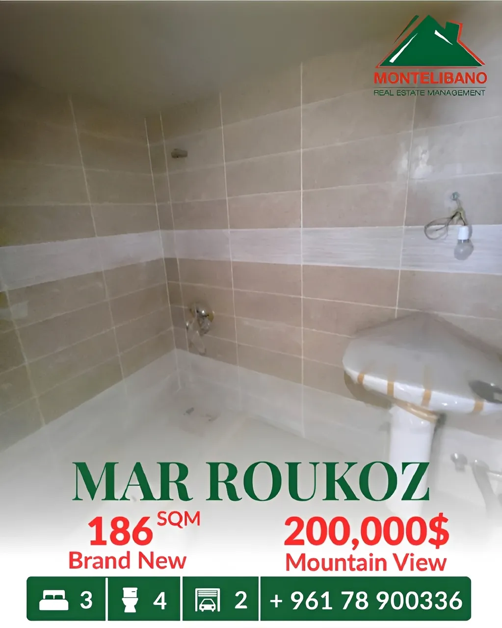 Apartment for sale in Mar Roukoz, Lebanon
