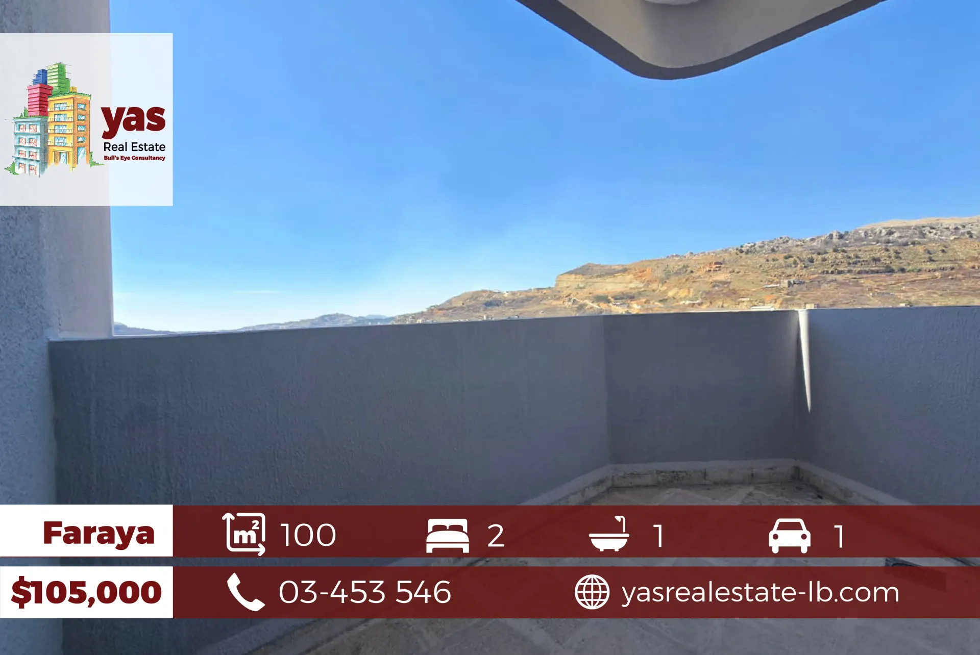 Chalet for Sale in Faraya - 2 bed, 1 bath