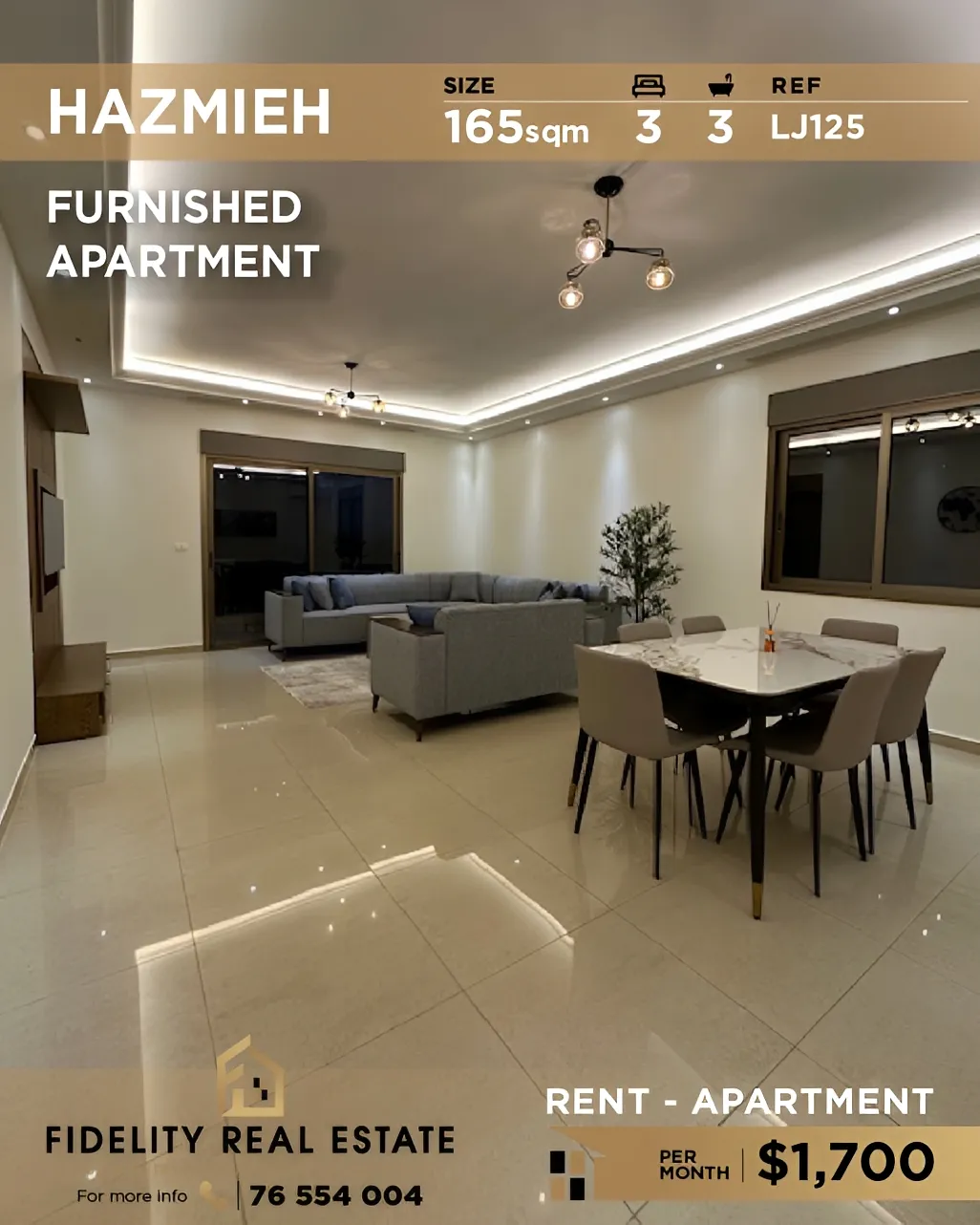 Apartment for rent in Hazmieh, Lebanon - 3 bed, 3 bath