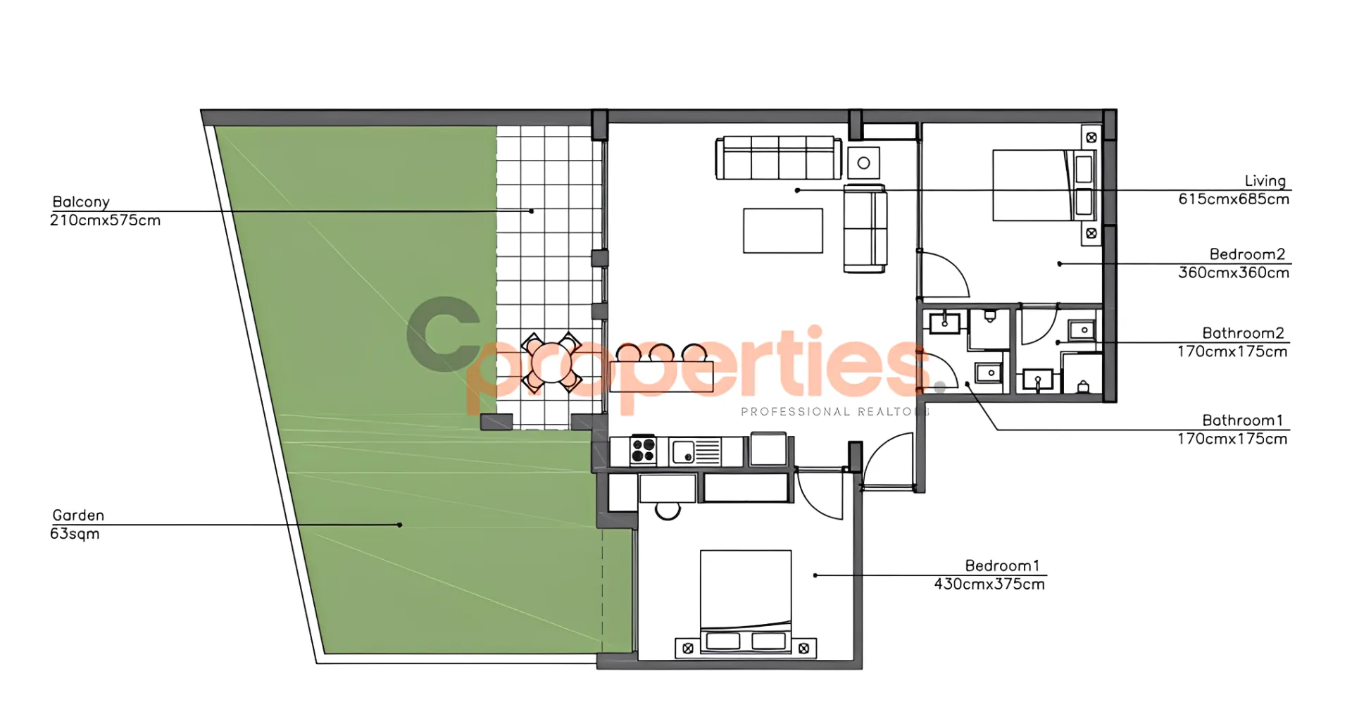 Apartment for Sale in Kfar Aabida - 2 bath