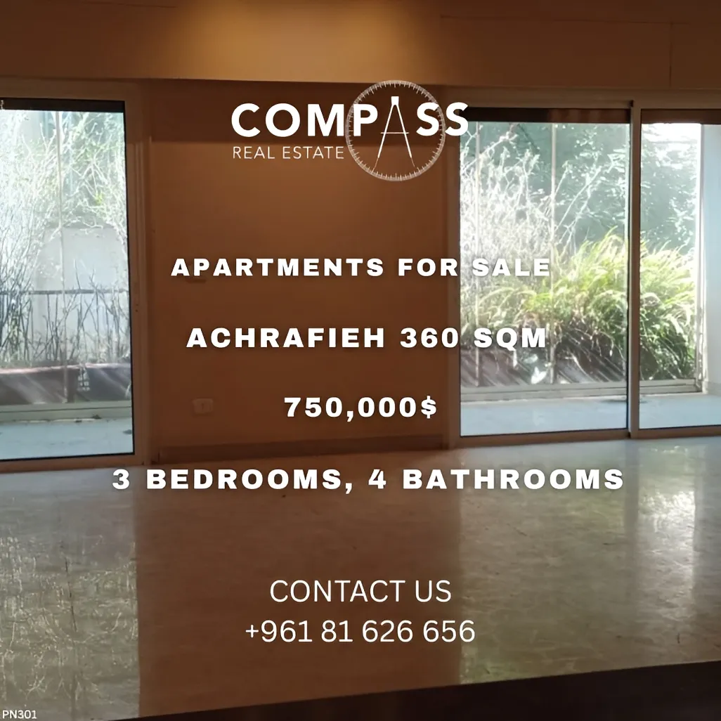 Apartment for sale in Achrafieh, Beirut, Lebanon - 3 bed, 3 bath
