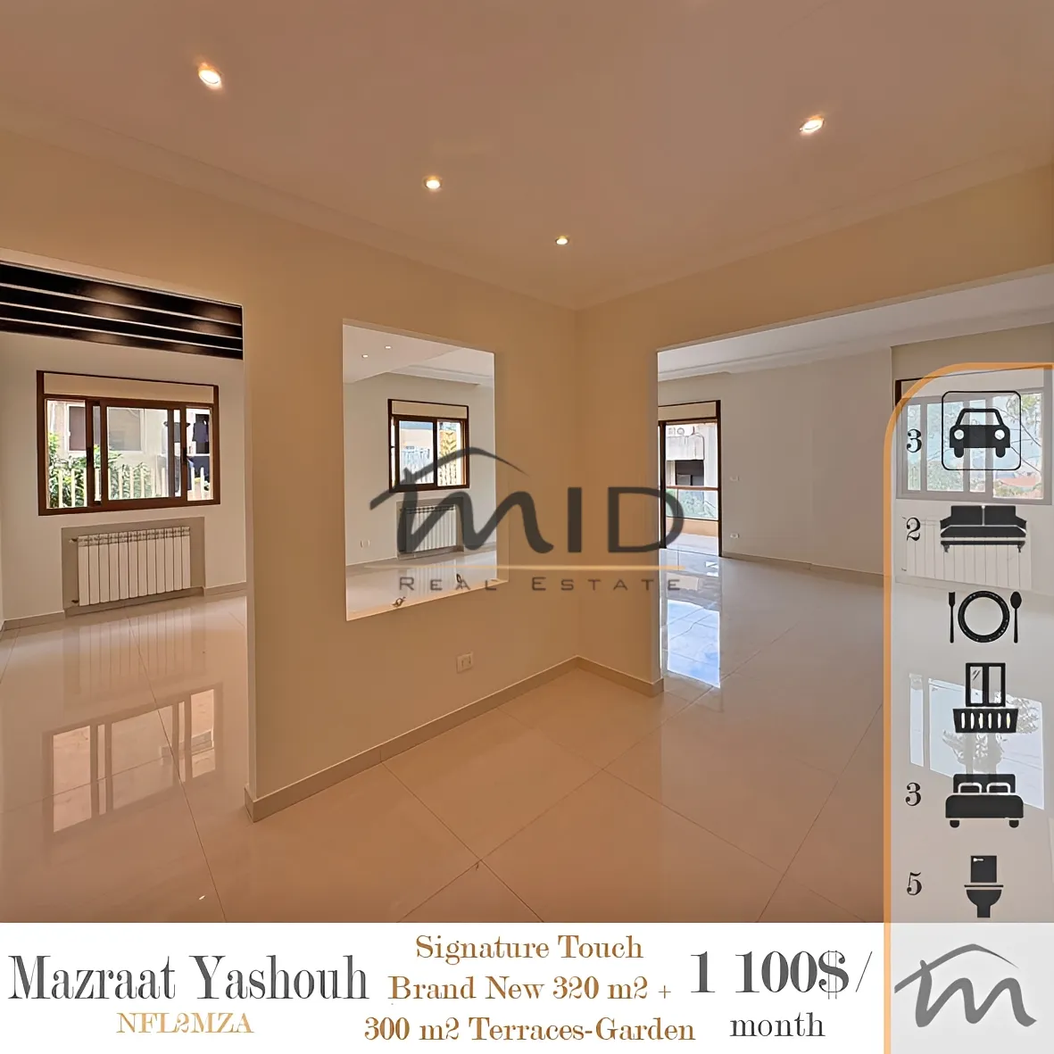 Apartment for rent in Mazraat Yachoua