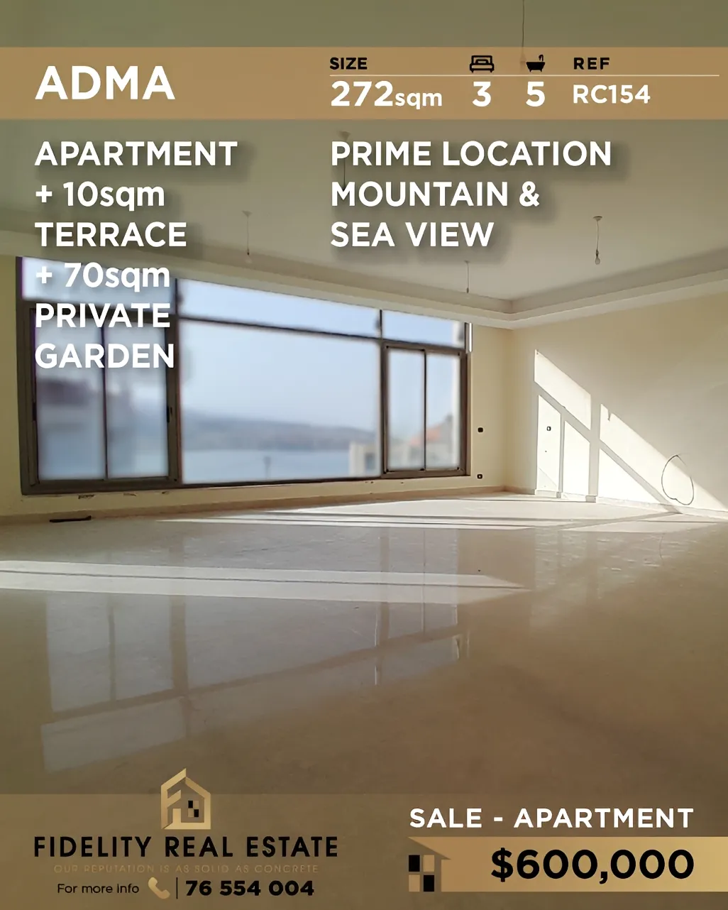 Apartment for sale in Adma w Dafnah, Lebanon