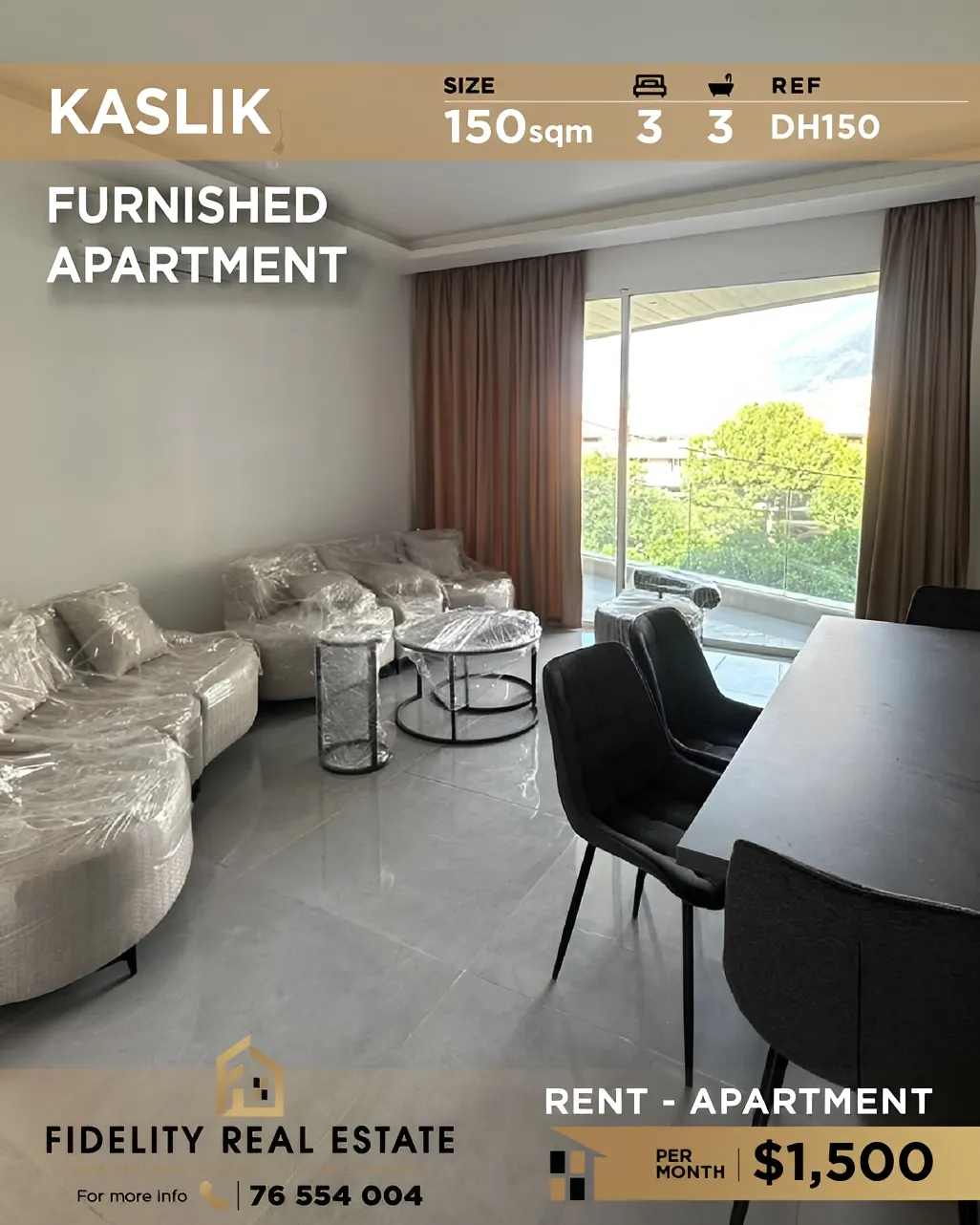 Apartment for rent in Kaslik, Lebanon - 3 bed, 3 bath