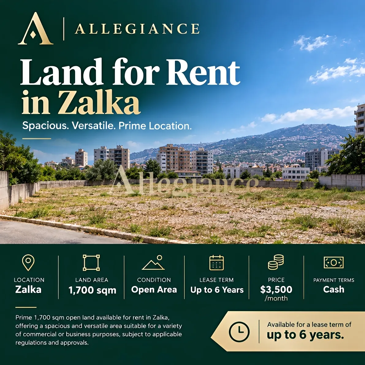 Residential Land for rent in Zalqa