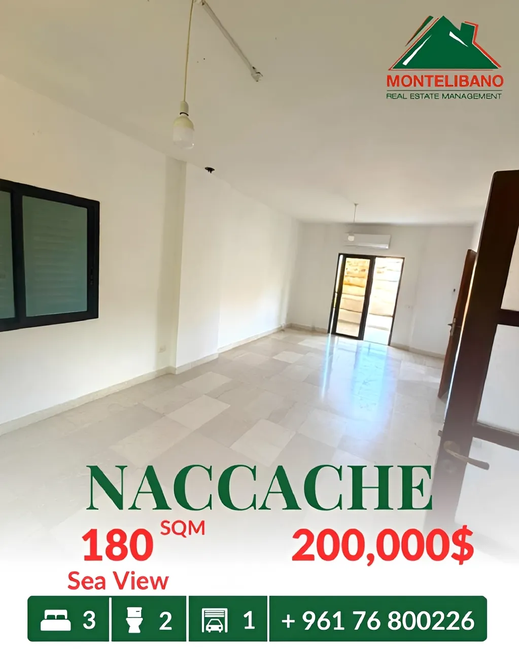 Apartment for sale in Naccache, Lebanon - 3 bed, 2 bath