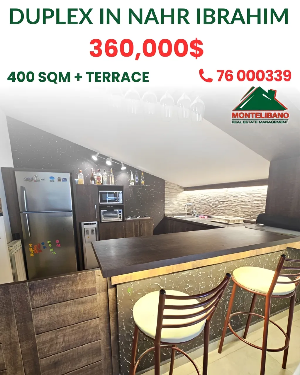 Duplex for sale in Nahr Ibrahim, Lebanon