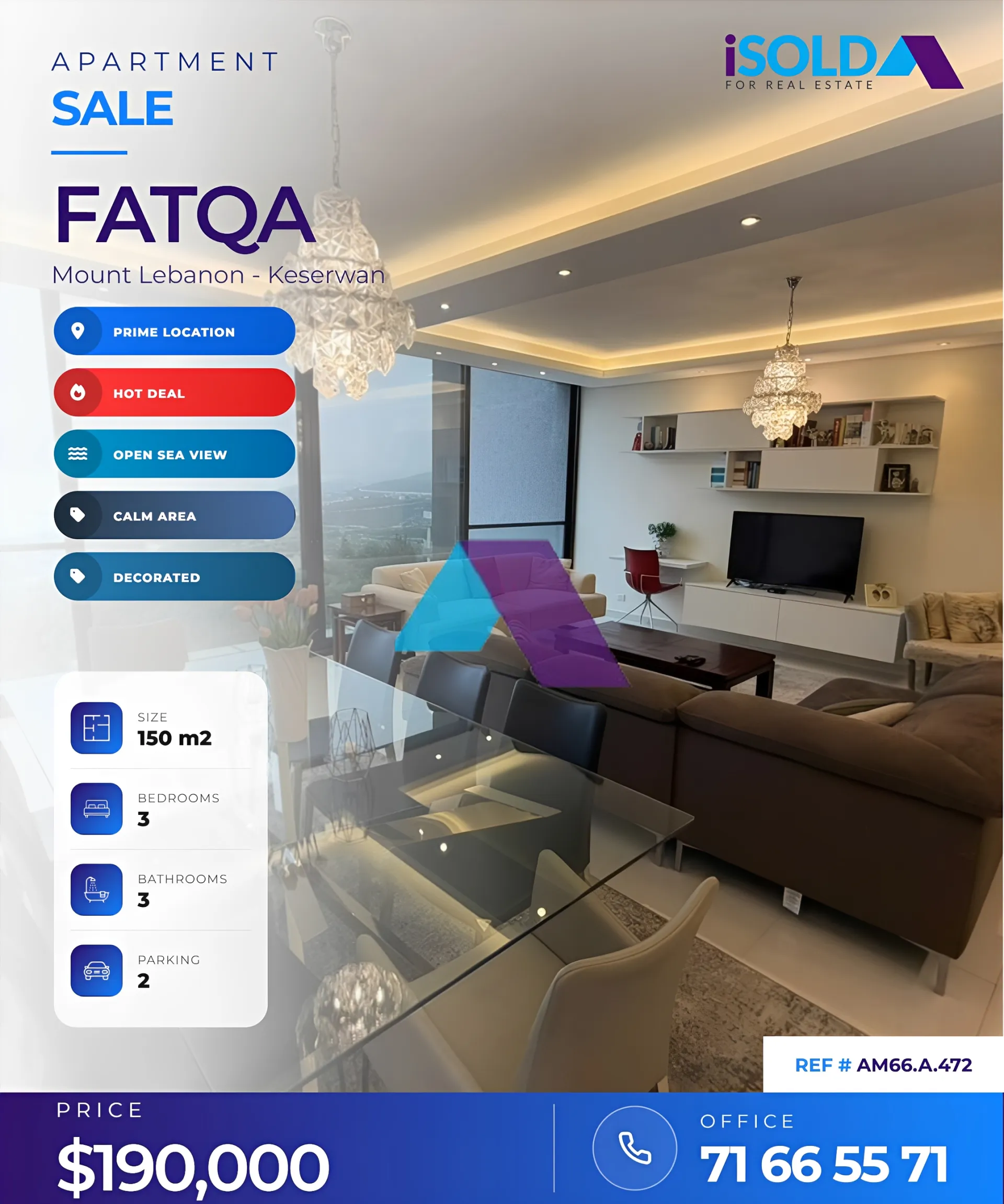 Apartment for sale in Fatqa, Lebanon