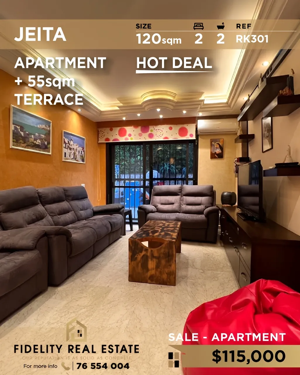 Apartment for sale in Jeita, Lebanon - 2 bed, 2 bath