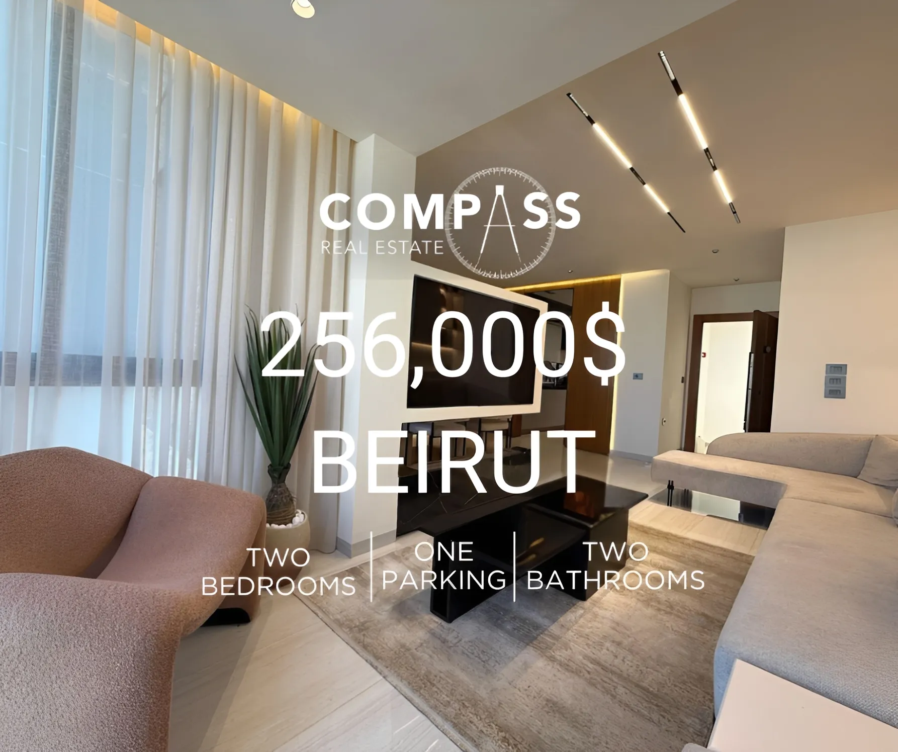 Apartment for Sale in Ras Al Naba'a, Beirut, Lebanon - 2 bed, 2 bath