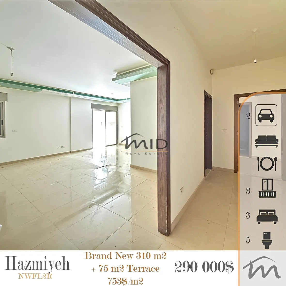 Apartment for sale in Hazmiyeh, lebanon - 3 bed, 5.0 bath