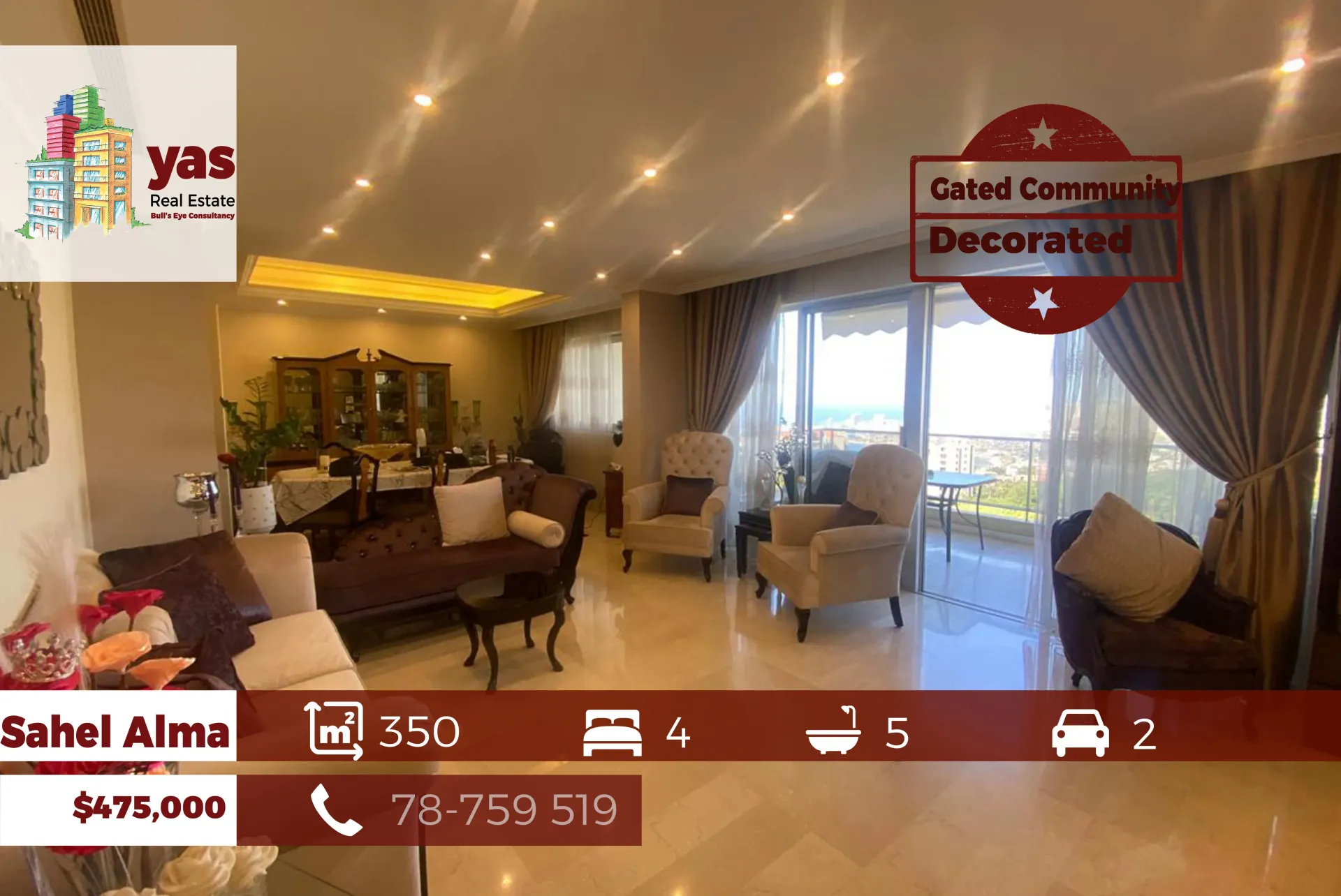 Apartment for Sale in Sahel Alma - 4 bed, 5 bath