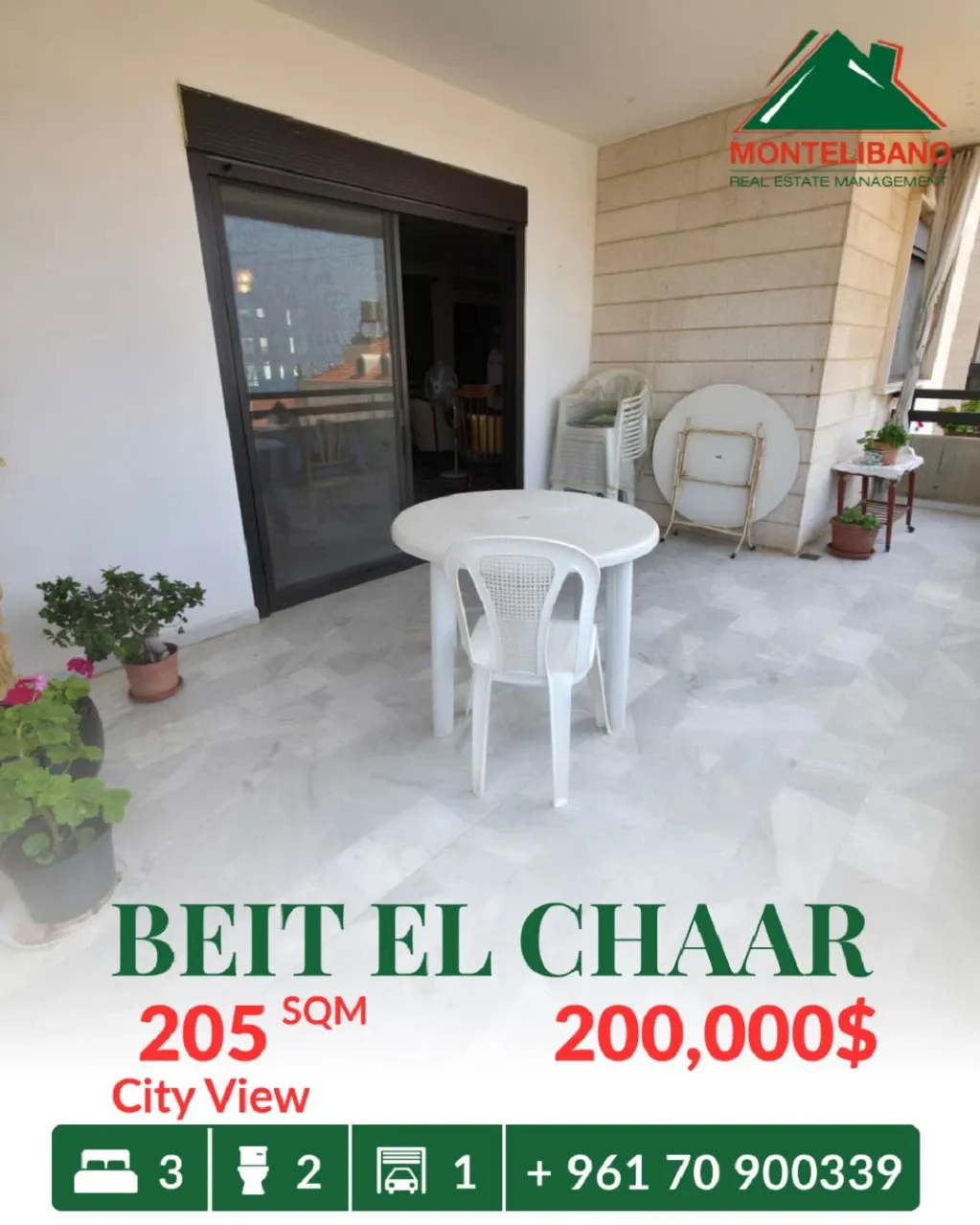 Apartment for sale in Beit El Chaar, Lebanon