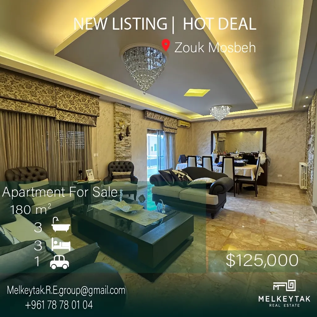 Apartment for sale in Zouk Mosbeh