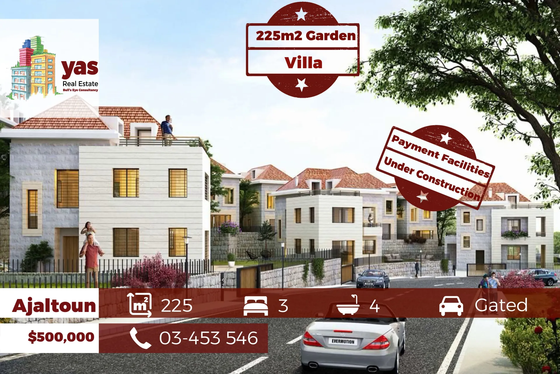 Villa for Sale in Ajaltoun - 3 bed, 4 bath