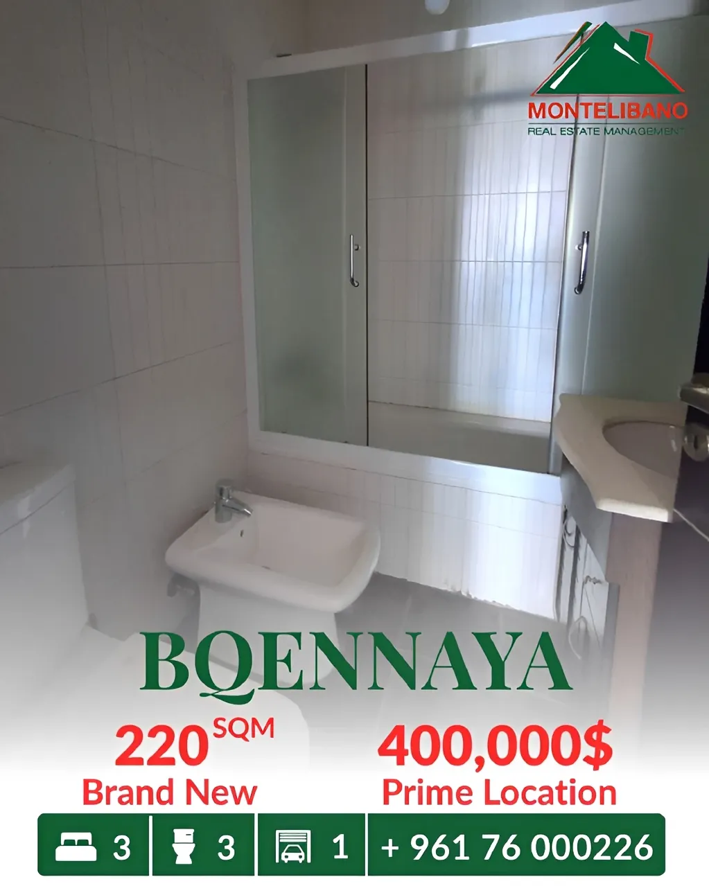 Apartment for sale in Bqennaya, Lebanon
