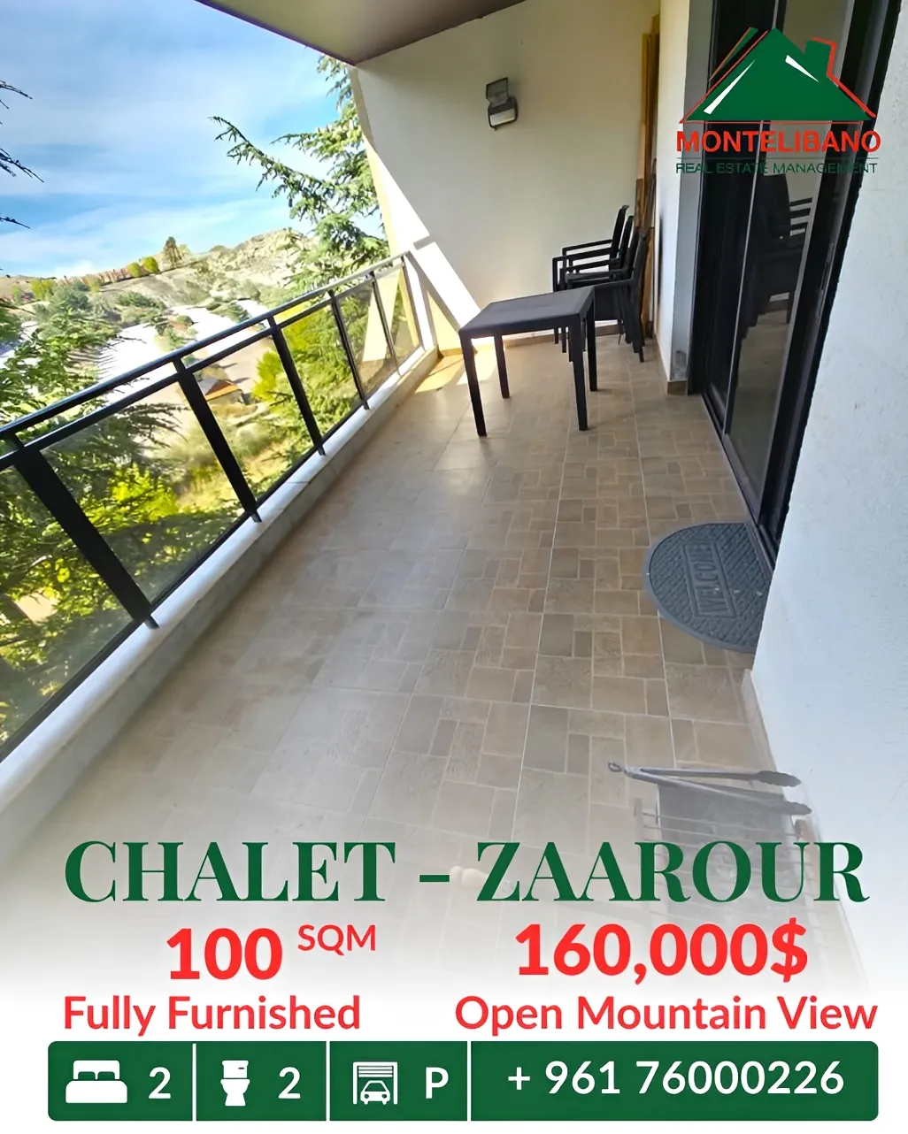 Chalet for sale in Zaarour