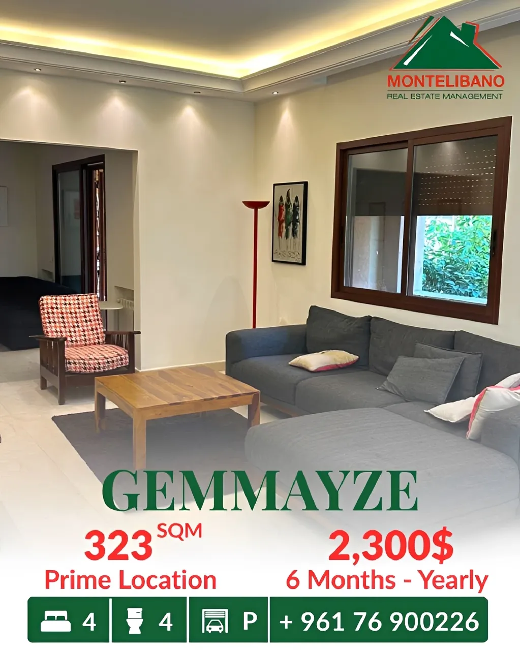 Apartment for rent in Gemmayzeh, Beirut, Lebanon